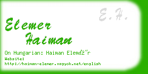 elemer haiman business card
